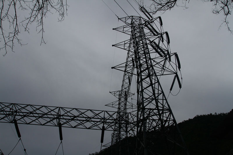 Electric power pylon at Biluchaung Hydropower Station in Kayah State, Myanmar. Photo: Ye Min/Mizzima