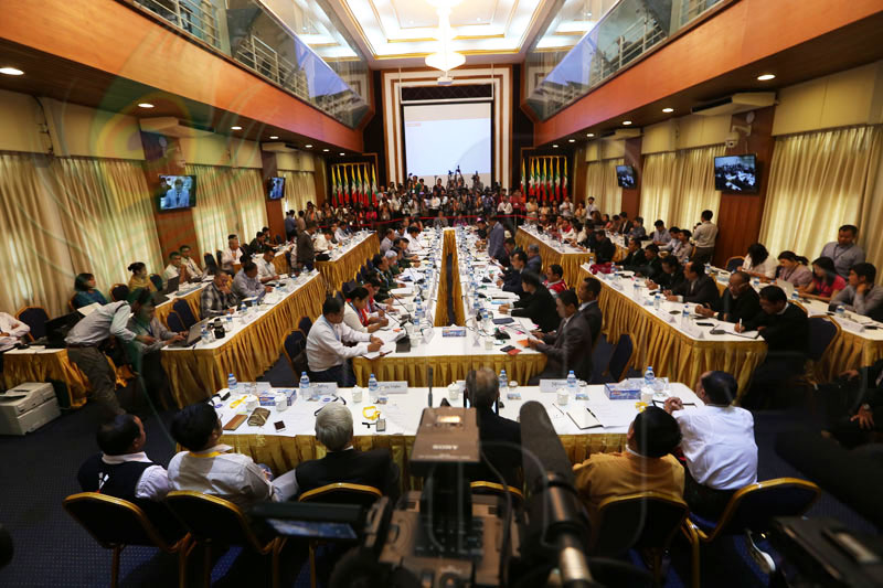 The seventh round of ceasefire talks gets underway in Yangon. Photo: Hein Htet/Mizzima