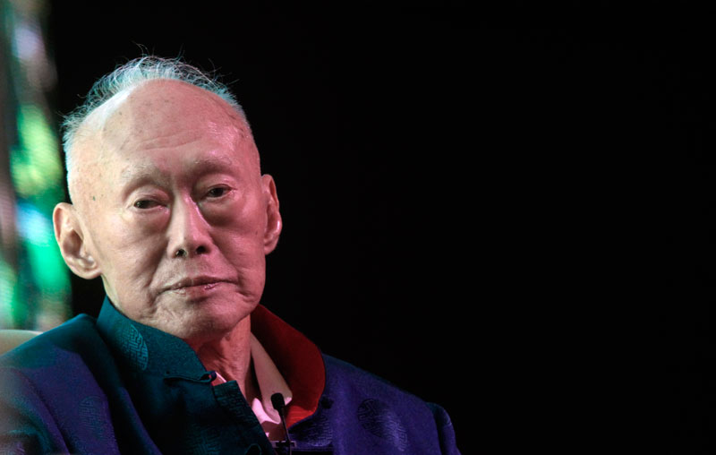 Former Singapore prime minister Lee Kuan Yew, seen here in March 2013, who died in Singapore aged 91 on March 23, 2015. Photo: Stephen Morrison/EPA