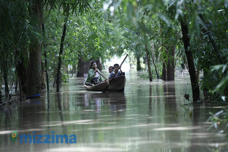 Flood-hit villages around Nyaung Don township, Irrawaddy Region.