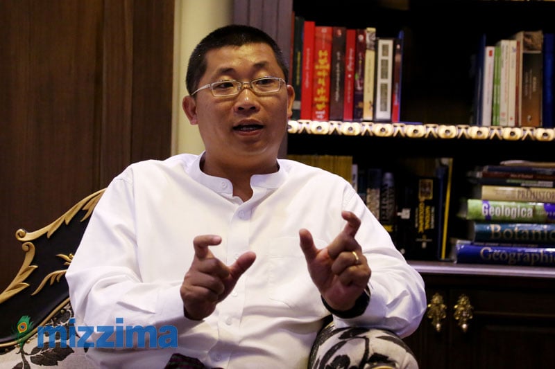 U Toe Naing Mann, speaking during the interview. Photo: Mizzima