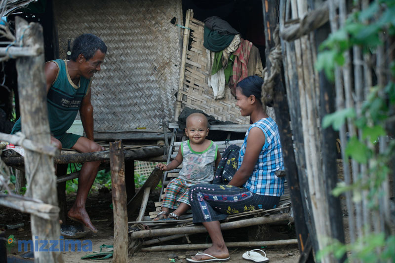 Rural village with people