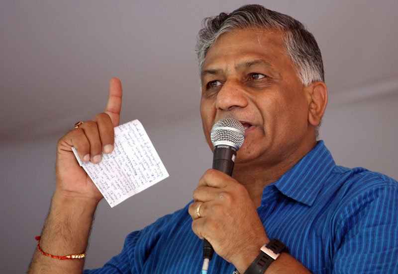 Retired Indian Army General V.K. Singh. Photo: Anindito Mukherjee/EPA