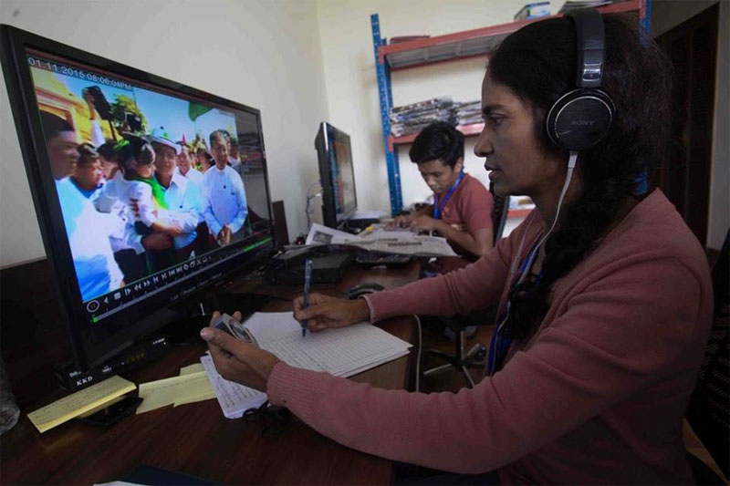 Media monitoring by the EU EOM is conducted in accordance with an established methodology of quantitative and qualitative analysis. Photo: European Union Election Observation Mission