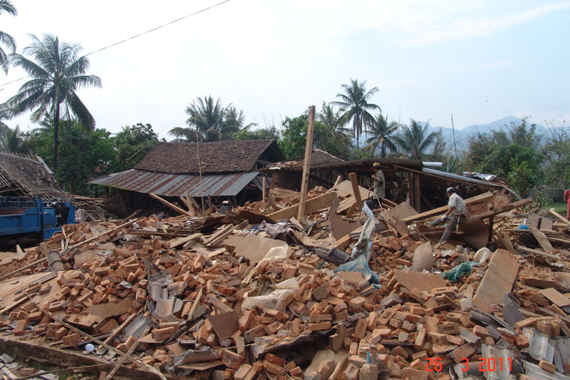 In Tarlay, the earthquake killed at least 47 people and destroyed 80 percent of the homes. Photo: Mizzima