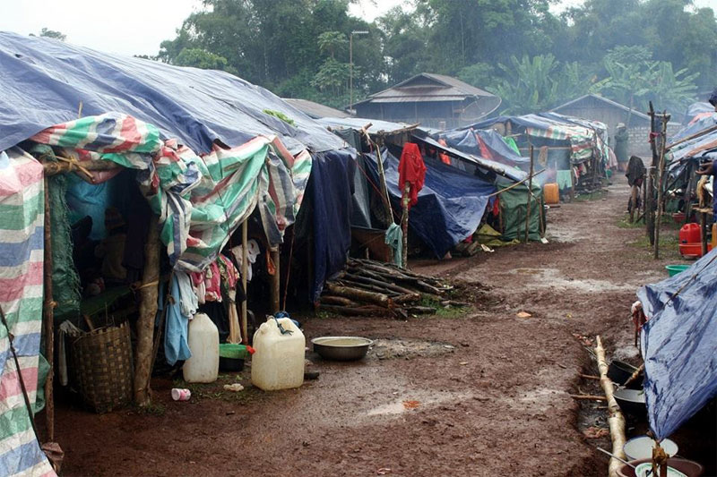 Temporary displacement site in Mong Hsu Township, Shan State on 4 December 2015. Credit: OCHA