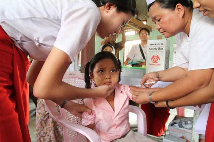 Polio alert by WHO. Here is a measles vaccination initiative. Photo: Measles Initiative
