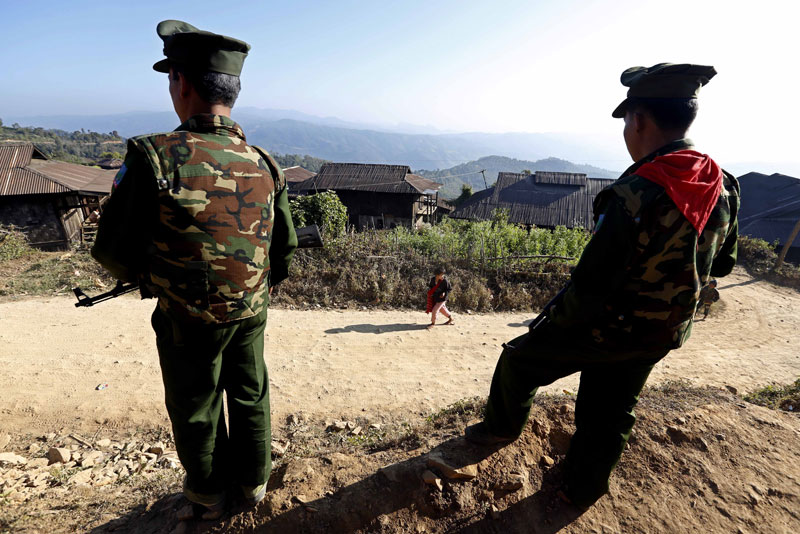 Soldiers of the Ta-ang National Liberation Army (TNLA). Photo: Nyein Cha Naing/EPA