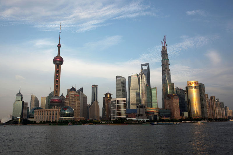 A general view shows the skyline of the Lujiazui Finance and Trade Zone in Pudong of Shanghai city, China. Photo: Wu Hong/EPA