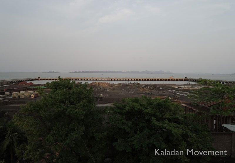 The ESSAR Project Ltd. Site-tway (Sittwe) deepsea port construction site in May 2014.