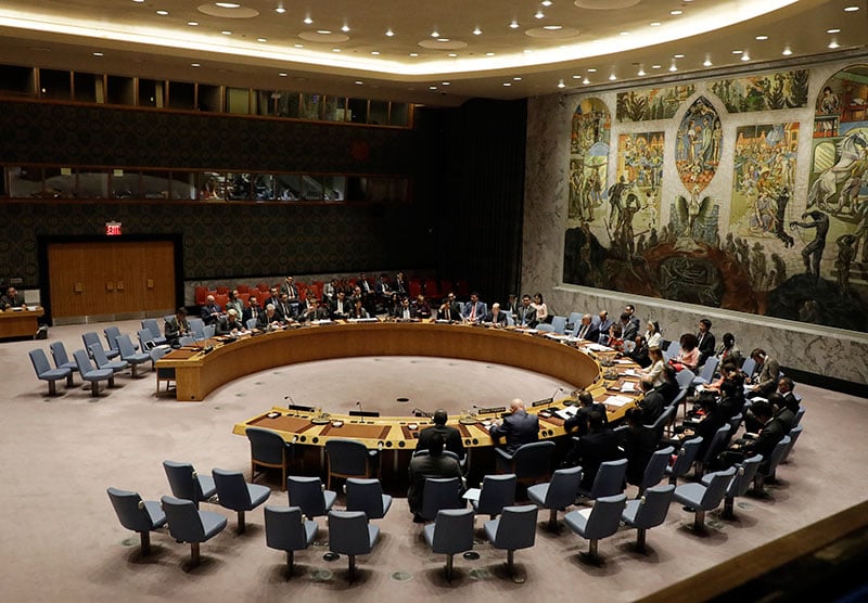 The United Nations Security Council hold a meeting on the situation with North Korea at United Nations headquarters in New York, New York, USA, 29 August 2017. Photo: Jason Szenes/EPA