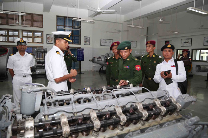 Myanmar naval officers and cadets visit Indian Naval Academy in Kerala, India. Photo: INA