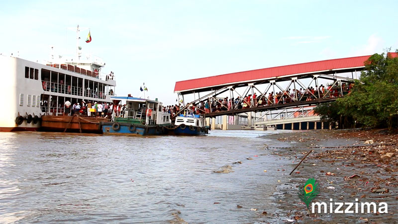 The bridge will improve communications between Yangon and Dalla. Ferry terminal photo by Mizzima