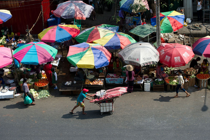 FDI in Myanmar is on track - street scene in Yangon. Photo: AFP