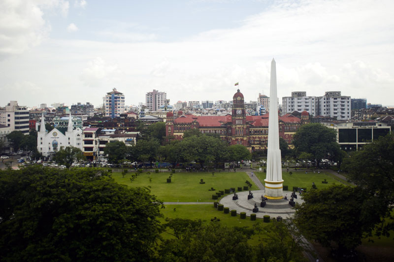 A general view of Yangon. Photo: Ye Aung Thu/AFP