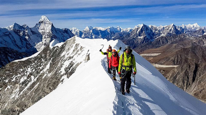 During Training at Nepal, First Myanmar Ama Dablam Expedition (6812)M for Hkakaborazi. Photo: Hkakabo Razi Expedition 2018