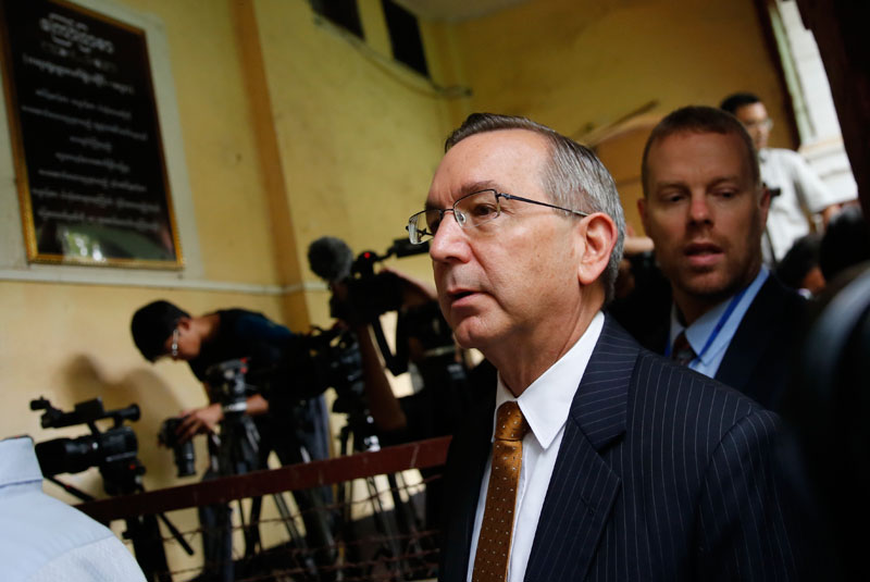 US Ambassador Scot Marciel attends the trial of the two Reuters journalists. The US embassy has expressed its dismay with the verdict. Photo: Thura for Mizzima