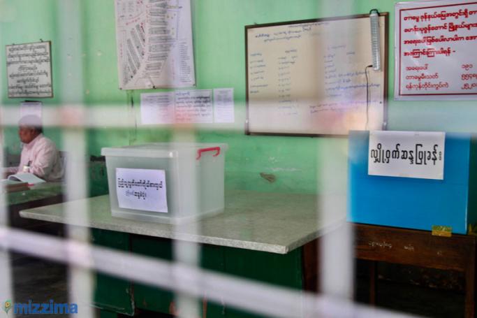 A ballot box at the polling station in Yangon. Photo: Mizzima