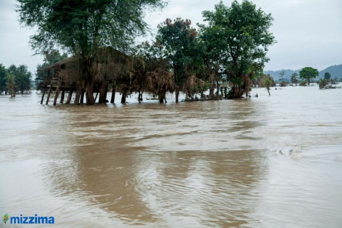 Flooded houses in Kawlin Township, Sagaing Region on July 25,2015. Photo: Hong Sar/Mizzima