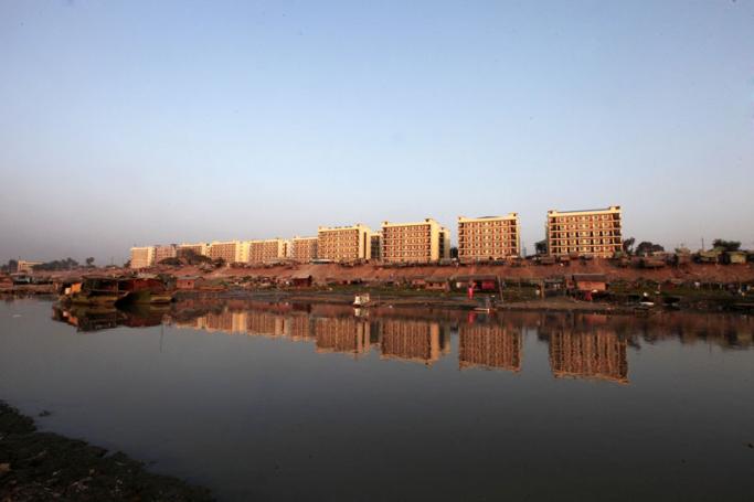 A general, view of the low-cost housing project on the banks of Irrawaddy River in Mandalay, Myanmar, 11 February 2016. Photo: Hein Htet/EPA