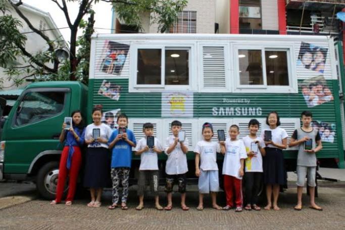 Samsung’s Mobile Education Bus. Photo: Samsung