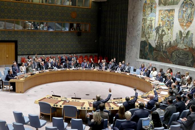 The United Nations Security Council holds vote on sanctions resolution against North Korea at United Nations headquarters in New York, New York, USA, 11 September 2017. Photo: Andrew Gombert/EPA