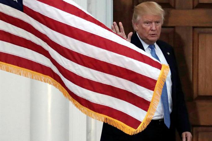 US President-elect Donald Trump at the clubhouse of Trump International Golf Club, in Bedminster Township, New Jersey, USA, 20 November 2016. Photo: EPA