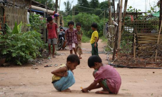 Children play in Htauk Kyant, Yangon. Photo: Mizzima