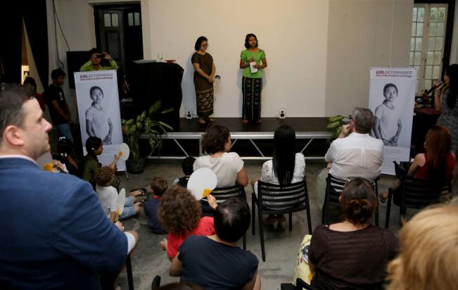 Photographer Andrew Stanbridge provided photos for  the Girl Determined NGO project including a fund-raising auction held on June 28 at Goethe Villa in Bahan Township, Yangon. Photo: Thet Ko/Mizzima