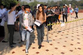 Enthusiastic young voters practised how to vote at a mock polling station at an exciting event. Photo: Embassy of Denmark in Myanmar