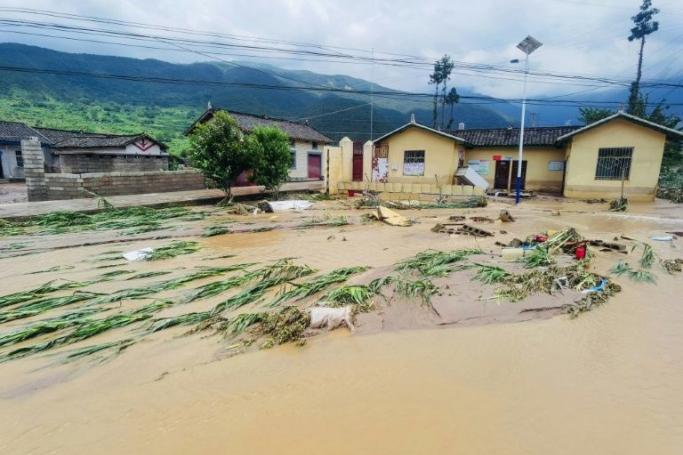 Heavy rain has caused floods in Mianning county (Photo: AFP) 