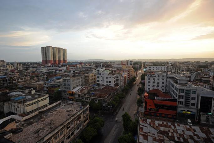 An arieal view of a street in downtown Mandalay, central Myanmar. Photo: AFP