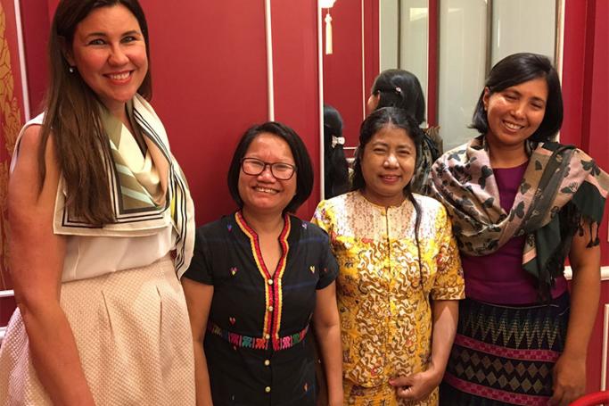 Meeting women human rights defenders Khun Ja from Kachin and Dr Nyo Nyo Thin. Photo: Annika Ben David via Twitter
