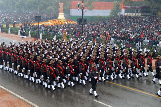 Assam Rifles contingent passes through Rajpath during the 66th Republic Day Parade 2015, in New Delhi on January 26, 2015. Photo: PIB Government of India
