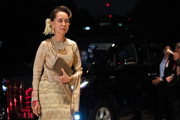 Myanmar's politician Aung San Suu Kyi arrives at the Imperial Palace for the Court Banquets after the Ceremony of the Enthronement of Emperor Naruhito in Tokyo, Japan, 22 October 2019. Photo: EPA