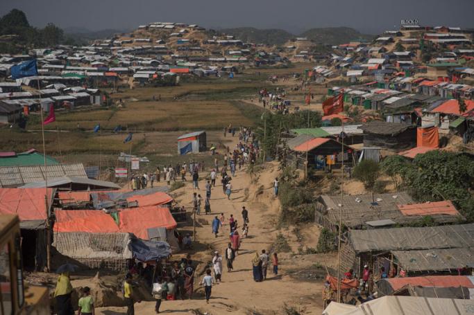This picture taken on November 29, 2017, shows a general view of the Balukhali refugee camp at Cox's Bazar. Photo: Ed Jones/AFP
