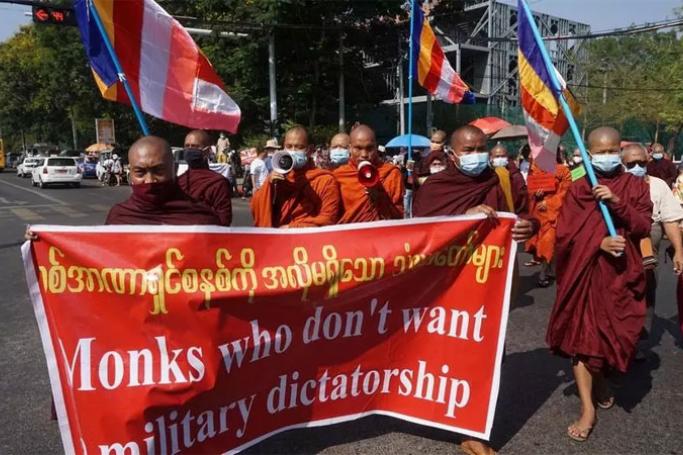 Some monks have this year defied religious edicts against political activity (Photo: AFP)