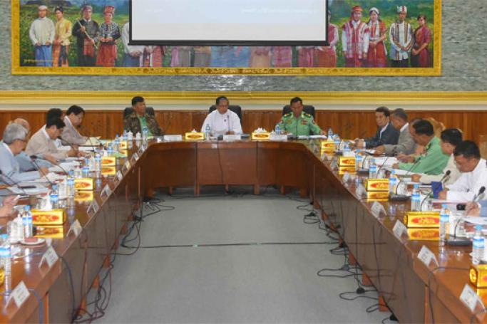 The central committee for holding the Union Peace Conference-21st Century Panglong held a meeting in Nay Pyi Taw yesterday for organizing a third session of the Union Peace Conference. Photo: MNA

