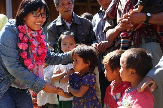 Greetings from villagers in Tilum village, Falam, Chin State in 2013. Photo: Cheery Zahau
