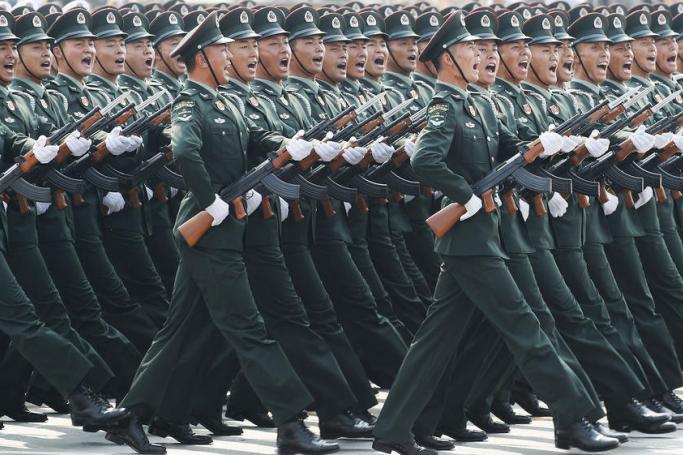 Chinese troops march past Tiananmen Square during a military parade marking the 70th anniversary of the founding of the People's Republic of China, in Beijing, China, 01 October 2019. Photo: EPA