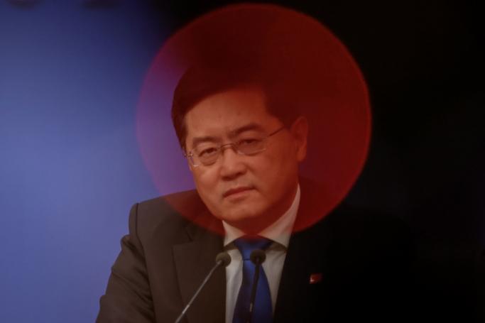 Chinese Foreign Minister Qin Gang looks on during a press conference in Beijing, China, 07 March 2023 (reissued 25 July 2023). Photo: EPA