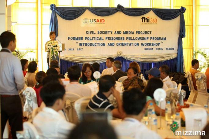 Civil Society and Media Project holds a introduction and orientation workshop for former political prisoners at the Sedona Hotel in Yangon on July 9, 2017. Photo: Thet Ko/Mizzima
