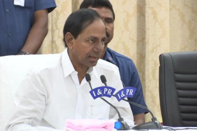 Chief Minister K Chandrasekhar Rao addressing a press conference in Hyderabad on Tuesday. Photo: ANI
