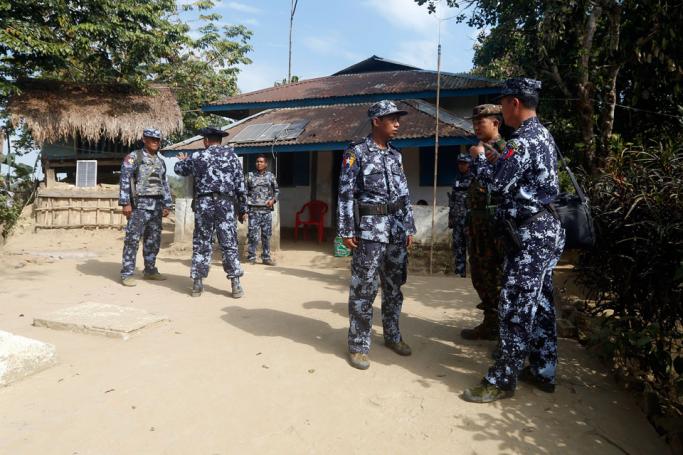 Myanmar border guard police officers man their station at the Goke Pi police outpost, in Buthidaung Township, northern Rakhine State, western Myanmar, 07 January 2019. Photo: EPA