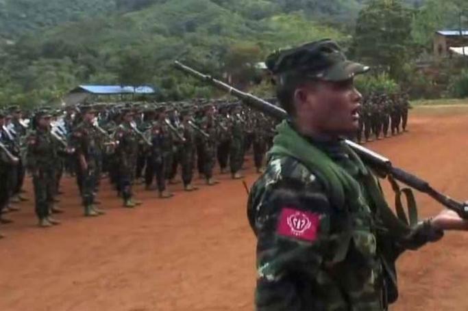 Arakan Army soldiers are seen in a video released by the AA. Photo: AA Info Desk
