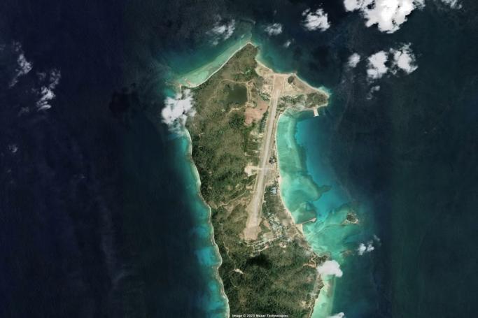 A satellite view of the airfield and associated facilities on Myanmar’s Great Coco Island. Photo: Google Earth