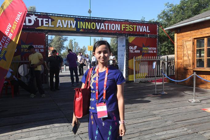 Ms Lei Yi Soe at the DLD Tel Aviv Innovation Festival in Israel. Photo: Hong Sar/Mizzima
