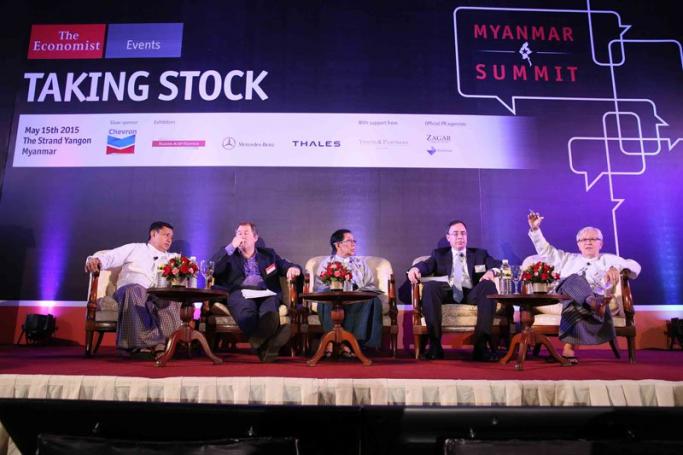 Panel discussion on "Taking Stock", Economist Magazine, The Strand, Yangon, May 15, 2015. Photo: Mizzima
