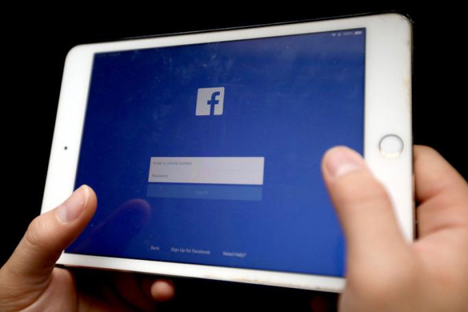 Social networking site Facebook is displayed on an electronic device. Photo: EPA