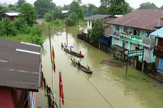 Flooding has severely affected Khamti. Photo: Facebook
